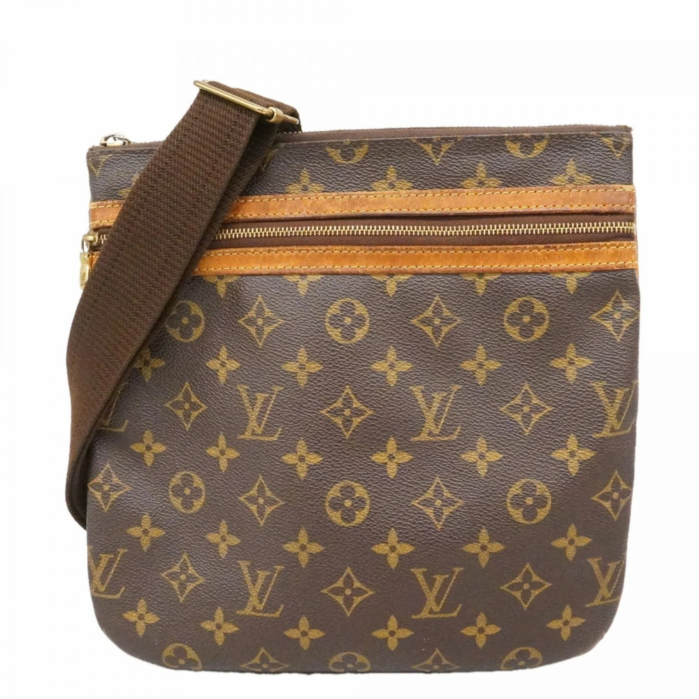LOUIS VUITTON Authentic Brown Monogram Pochette Shoulder Bag - Picture 1 of 14